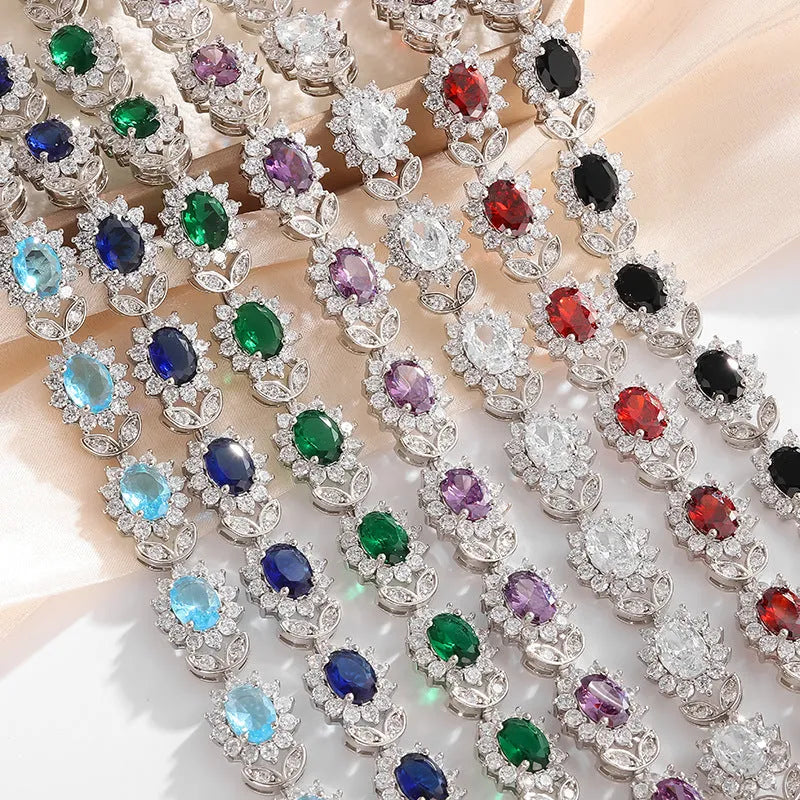 Personality Trend women's simple zircon bracelet in environmentally friendly alloy with electroplated finish