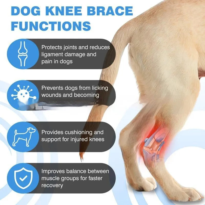 Black polyester dog leg guard for joint protection and ACL tear rehabilitation