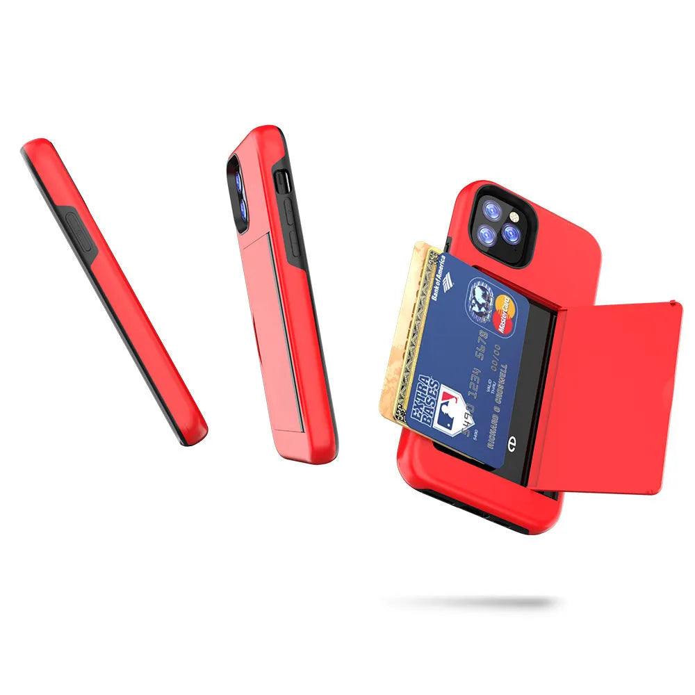 Black TPU and PC back cover case for Apple iPhone 11 Pro mobile phone.