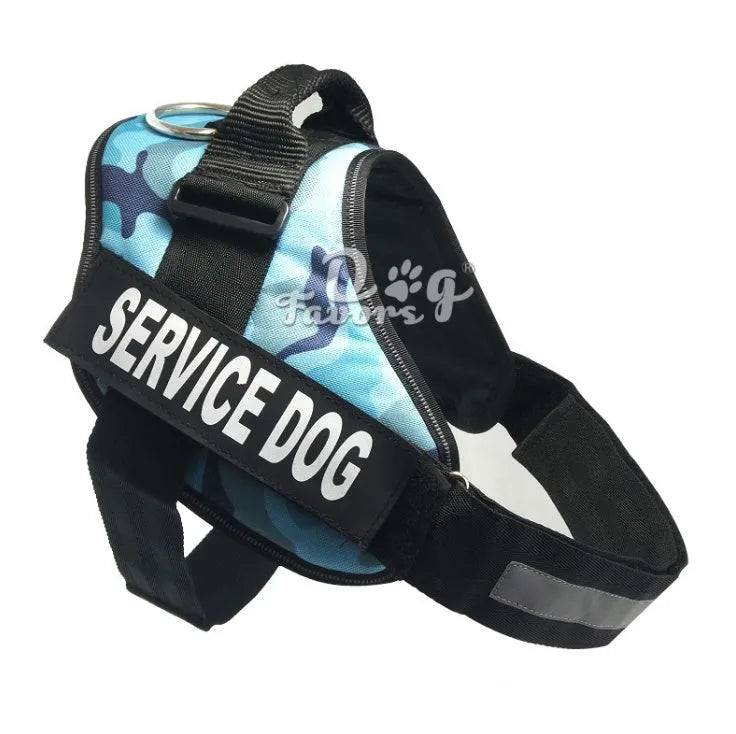 Nylon dog chest strap in black with adjustable buckles on white background
