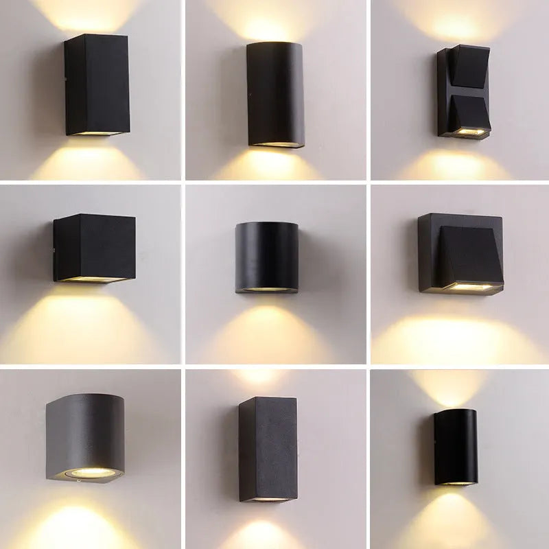Villa outdoor balcony aisle LED waterproof wall lamp warm white 3000K 110lm 60 degree beam