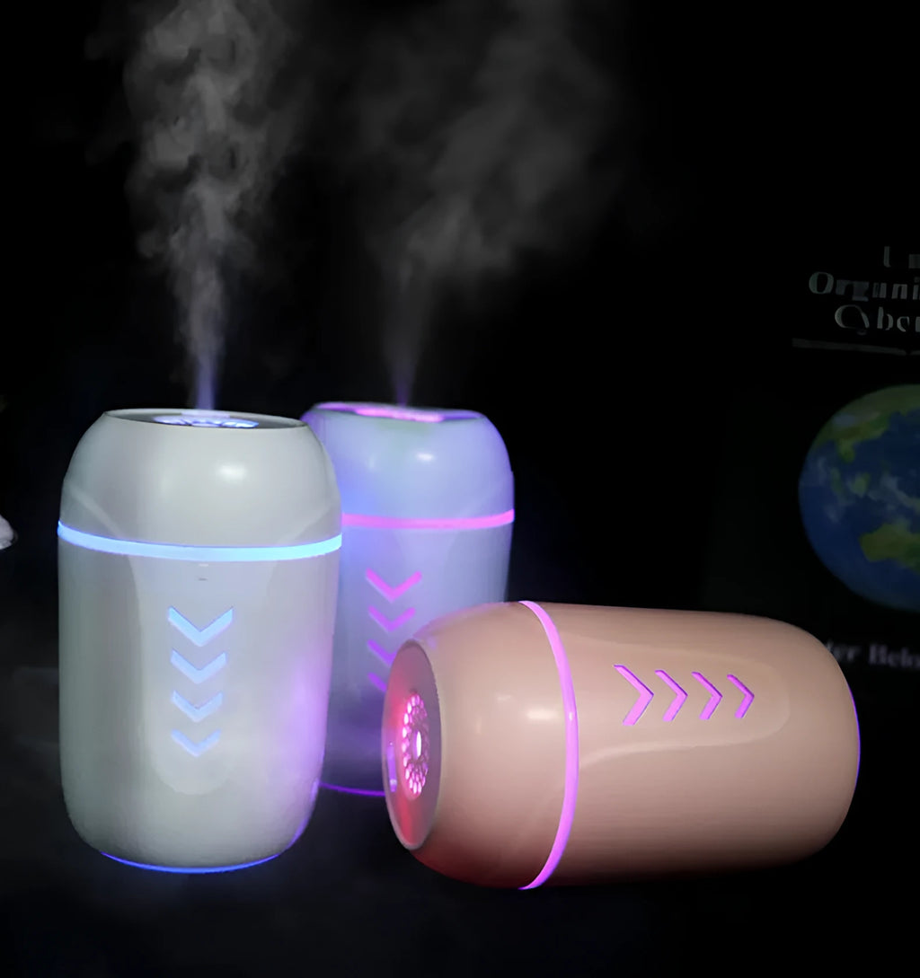 X3 portable car humidifier in blue colour with columnar shape and 200ml tank capacity