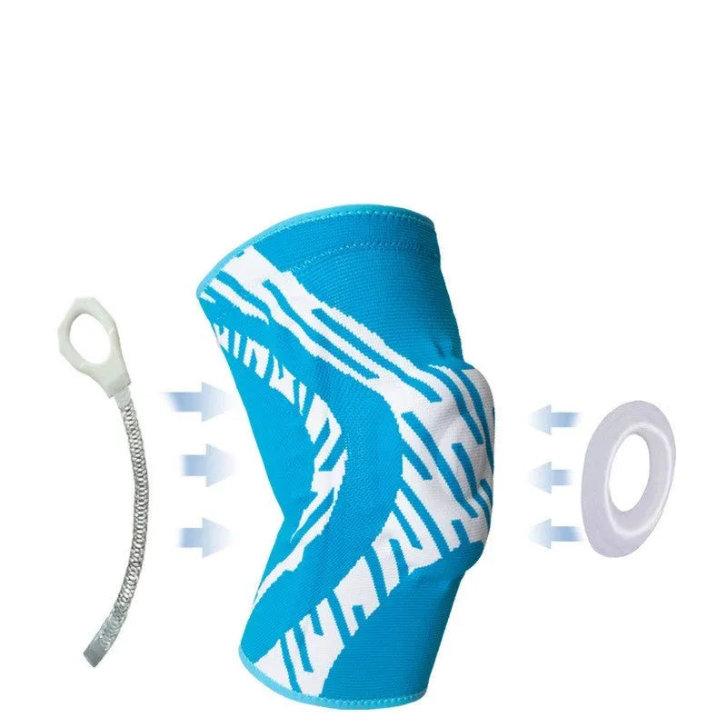 Black and blue basketball kneepads for men with compression fit in four sizes