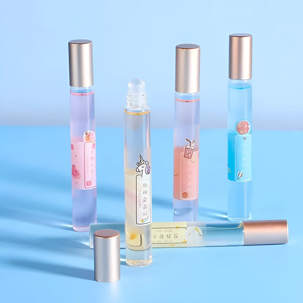 12ml perfume oil bottle in multi-scent floral and fruity fragrance range