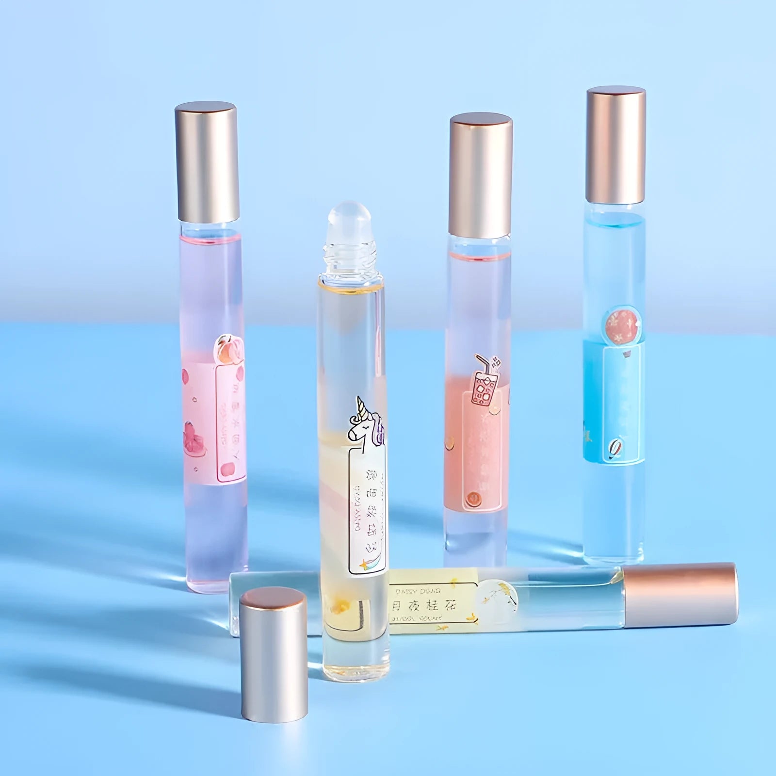 12ml perfume oil bottle in multi-scent floral and fruity fragrance range