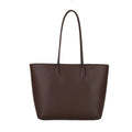 Solid colour soft PU bucket shoulder tote bag with zipper change pocket in black