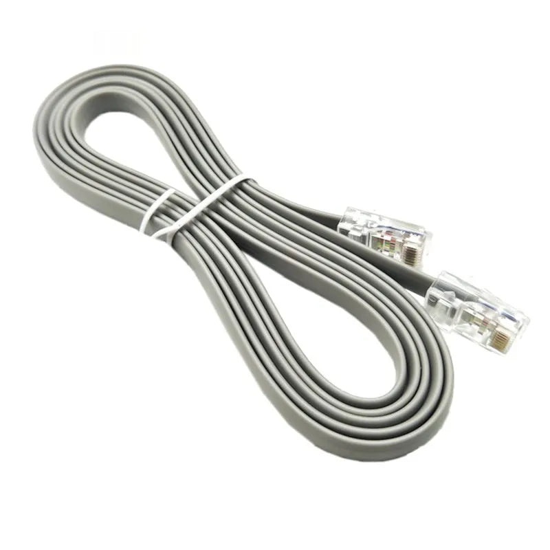Silver grey CAT6 network cable with RJ45 connectors, 2 metres long.