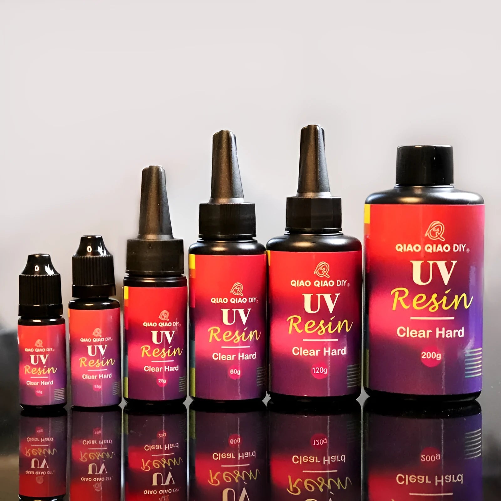 Transparent UV resin gel in a bottle, suitable for LED and UV light curing, non-yellowing formula for small craft projects
