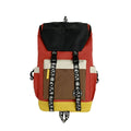 Oxford cloth backpack in black, green, or red with shoulder straps and handle