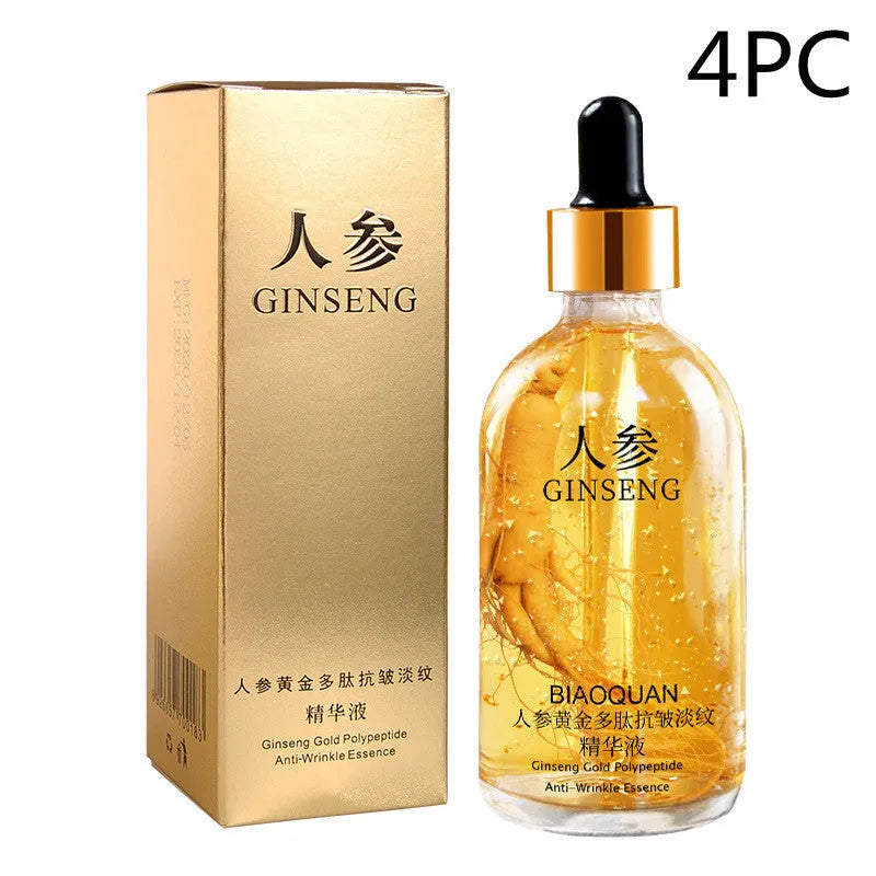 Firming and lifting skin care essence 100ml gold liquid with ginseng and cordyceps extracts