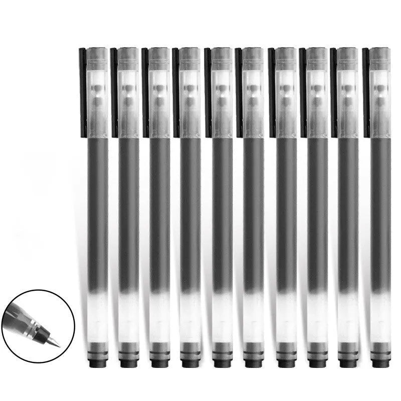 Xiaomi black gel pen with 0.5mm tip on white background