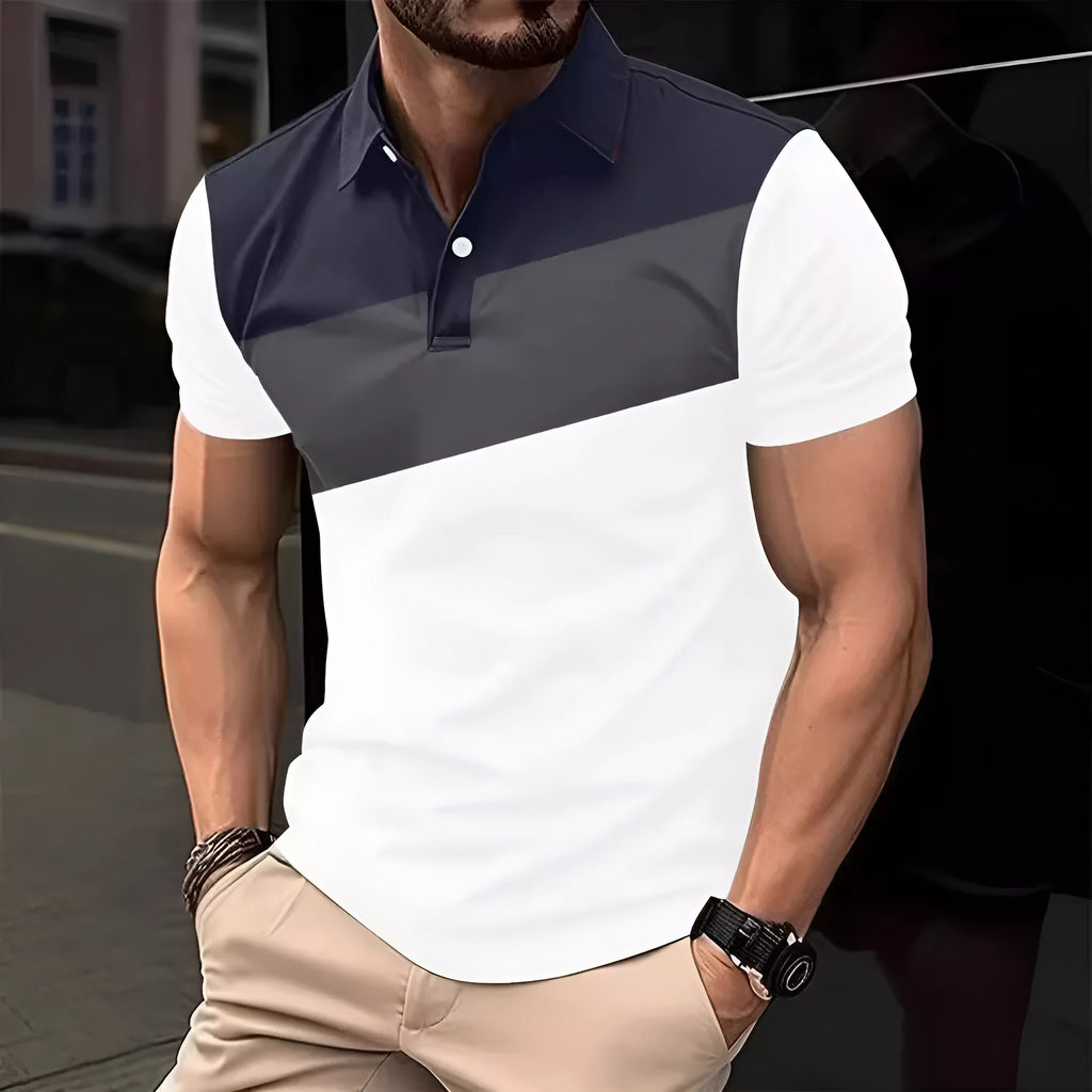 Men's short sleeve casual top with 3D digital printing pattern in loose fit design
