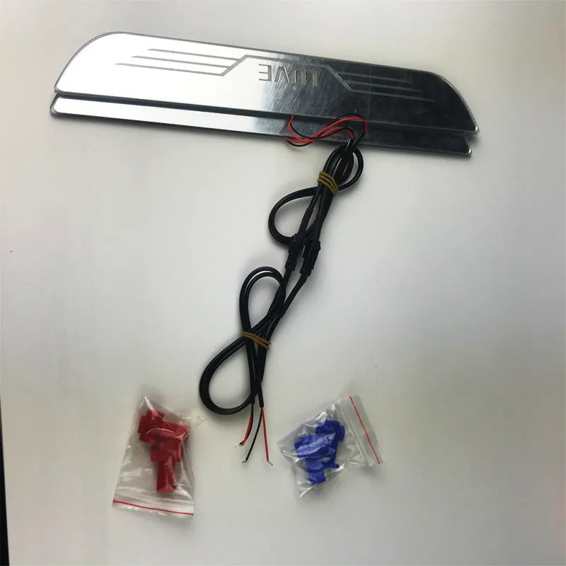 Plastic welcome threshold strip for car door sill refitting with custom size in mm