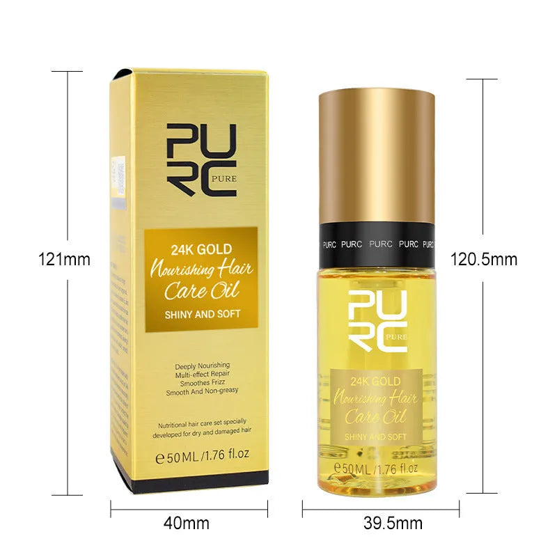 50ml yellow essential oil bottle for curly hair repair and scalp care