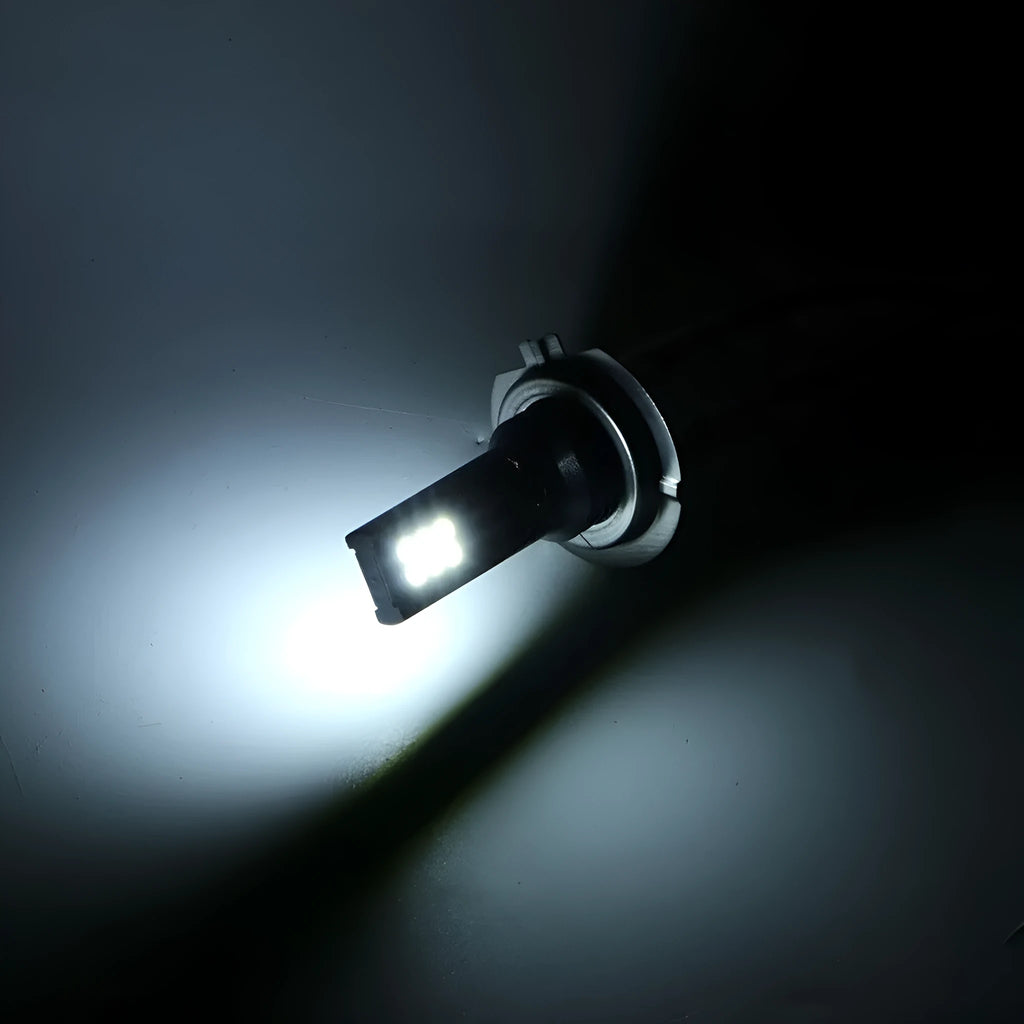 H7 110W LED car fog lights with 12 SMD LEDs in aluminium housing