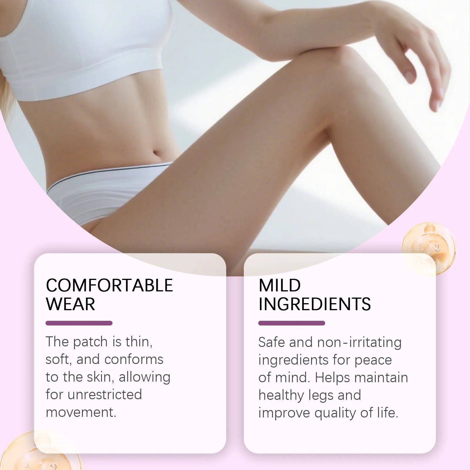 12-piece leg care patch set with plant-based nourishing formula for massage application