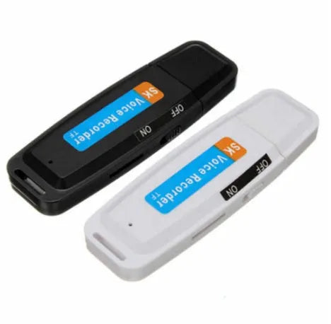 SK-001 black and white creative gift USB flash drive showing front and side views.