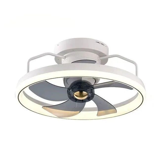Modern simple style ceiling fan with light fixture, 50cm diameter, with PC blades and acrylic shade.