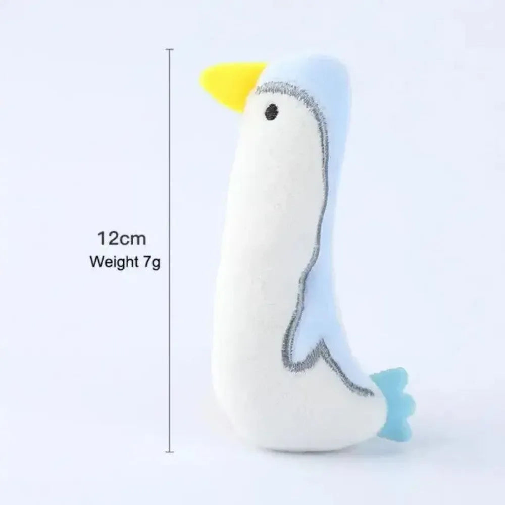 Catnip plush cat toy in Dinosaur colour with sound paper, soft plush, and PP cotton filling
