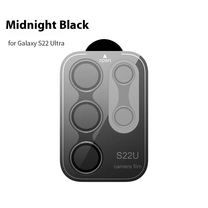 Samsung Eagle Eye single aluminum alloy glass lens protector for S22U S23 S23Ultra in black with tempered glass