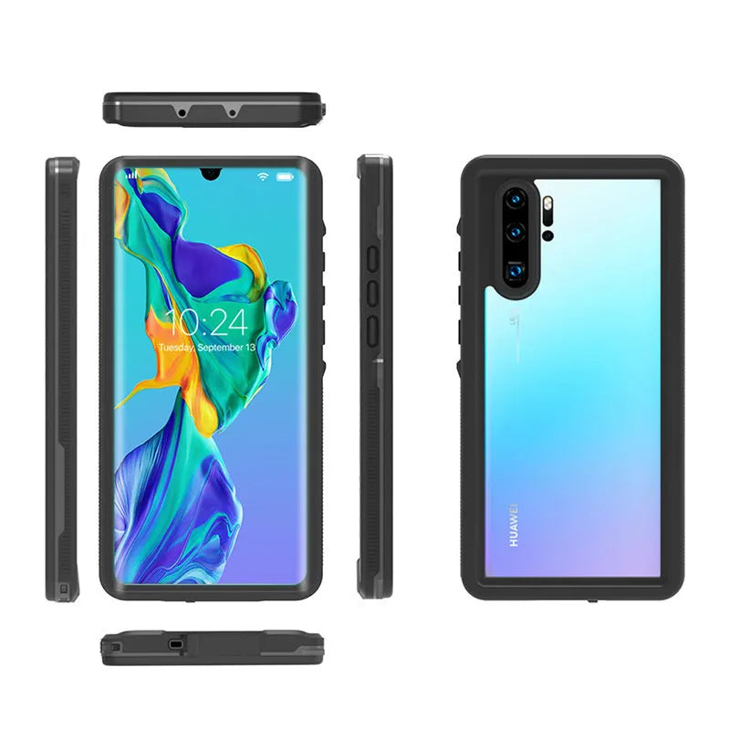 Huawei P30 anti-drop phone case with wave point detail in grass blue colour