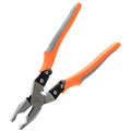 Orange multi-function wire cutter pliers with alloy steel head and textured PVC handles.