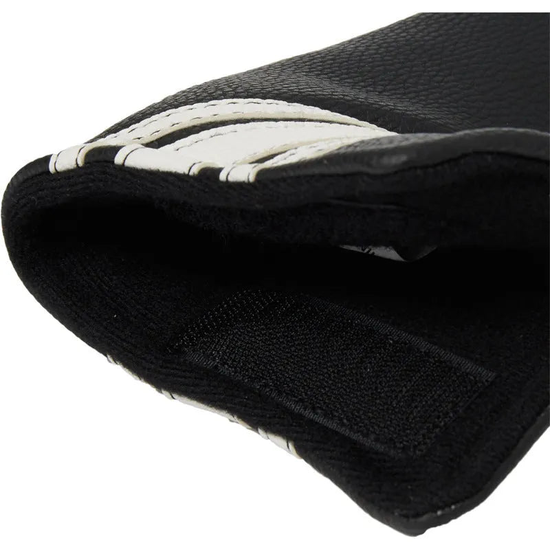 Black PU leather golf club head cover and push rod sleeve set for putter protection