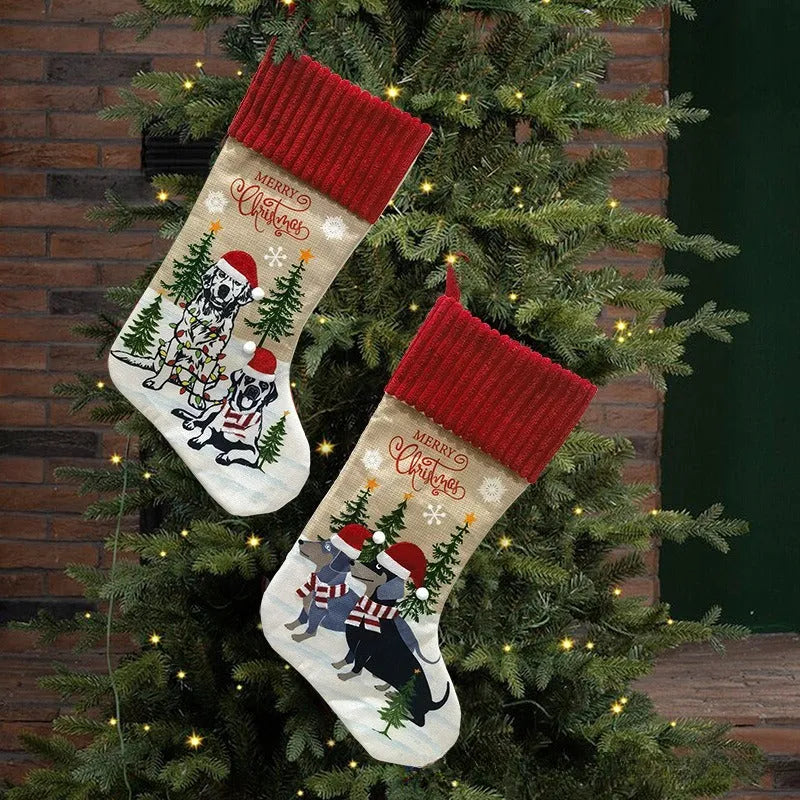 46cm cloth Christmas pendant with pet sock patterns in pastoral or American style