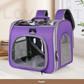 Portable transparent hard shell pet bag in blue, 35L capacity, polyester build for cats and dogs
