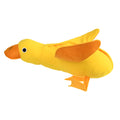 Yellow teddy dog toy with duck attachment and sound module for training and teeth stimulation