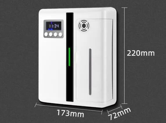 Wall mounted automatic perfume spray machine in white or black for home hotel aromatherapy with plug-in power
