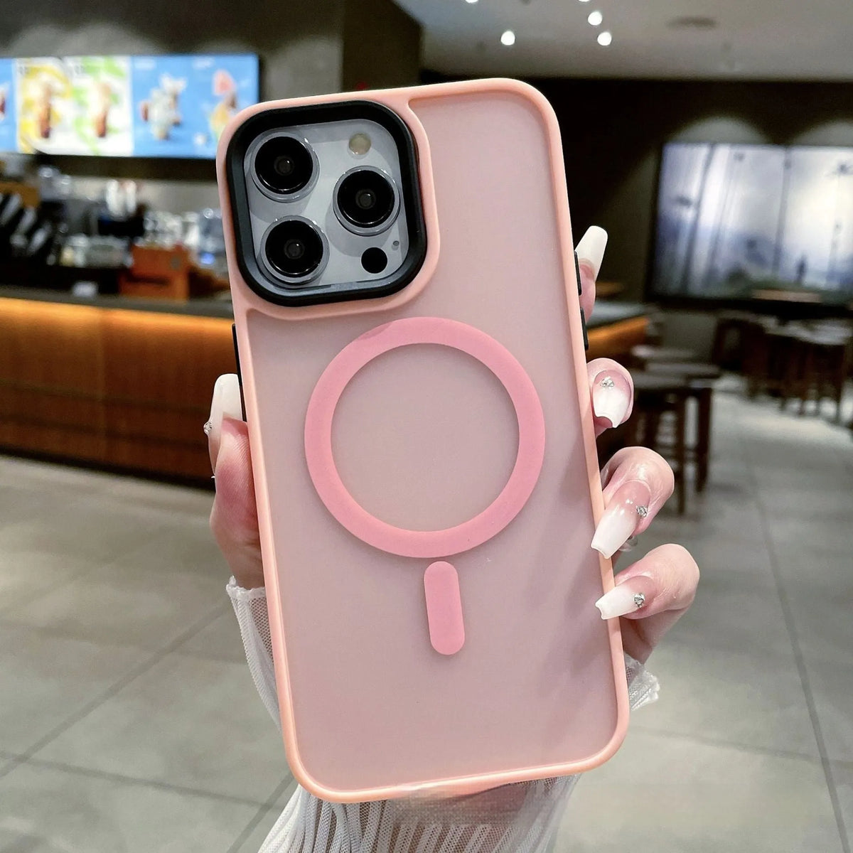 Frosted magnetic suction hard phone case for Apple iPhone 16 in multiple colour options