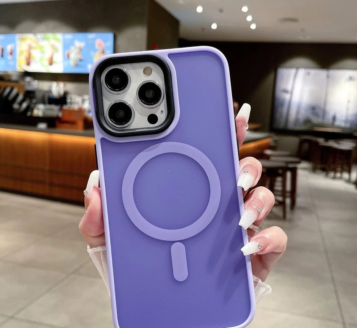 Frosted magnetic suction hard phone case for Apple iPhone 16 in multiple colour options