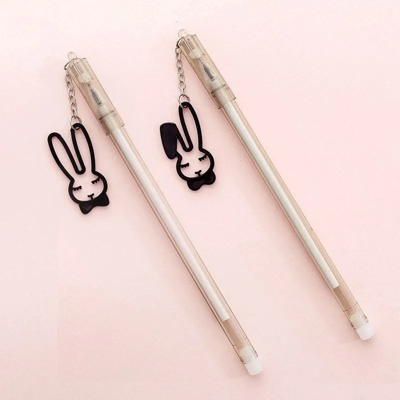 17cm gel pen with paper crane or rabbit pendant showing 0.38mm fine tip