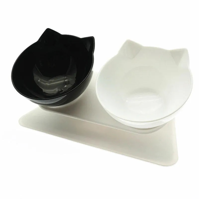 Non-slip single pet bowl in White with ABS base and AS material bowl