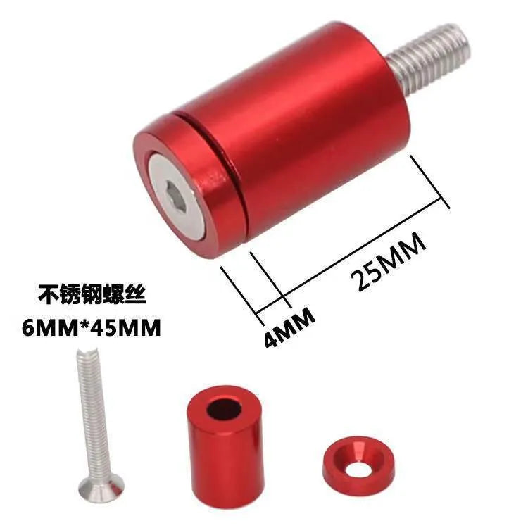 Aluminium machine cover pad height sheet with screws, nuts, washers in black, blue, and red colours.