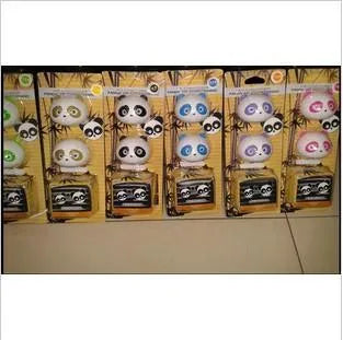 Pair of panda-grain car vent perfume decorations in black, blue, brown, pink, purple, or green