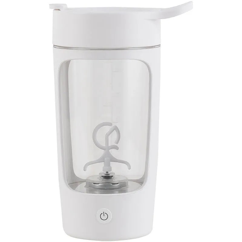 Automatic mixing cup portable juice blender in black, blue, pink, and white colours showing 650ml capacity