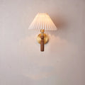 American retro wall lamp with walnut wood and fabric construction, wall-mounted design