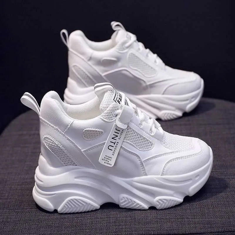 Women's casual mesh platform shoes in various colours with TPR soles