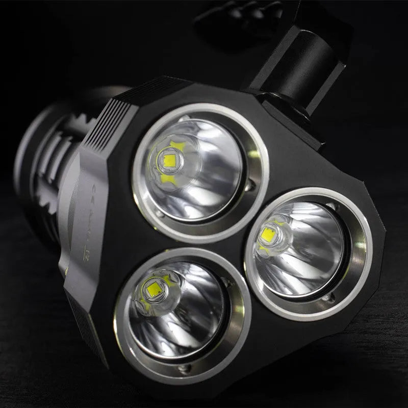 Aluminium alloy diving tube flashlight with 500 metre range for diving and outdoor use