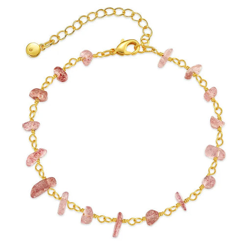 18K copper geometric women's bracelet with irregular turquoise stones and crystals in multiple colours.
