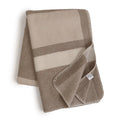 Wool jacquard twill striped blanket in carbon black, green or purple for camping and household use