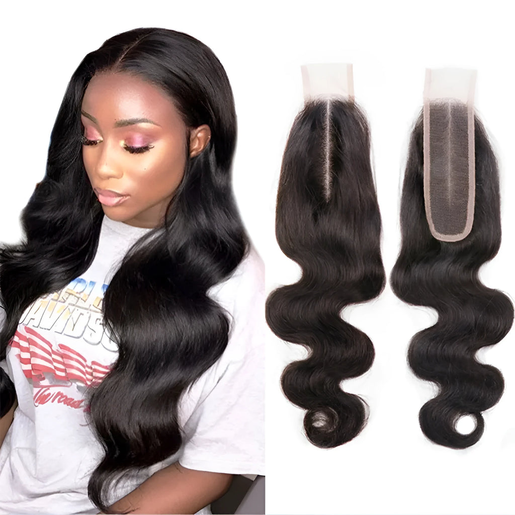 A straight, natural colour human hair wig for women displayed on a wig stand.