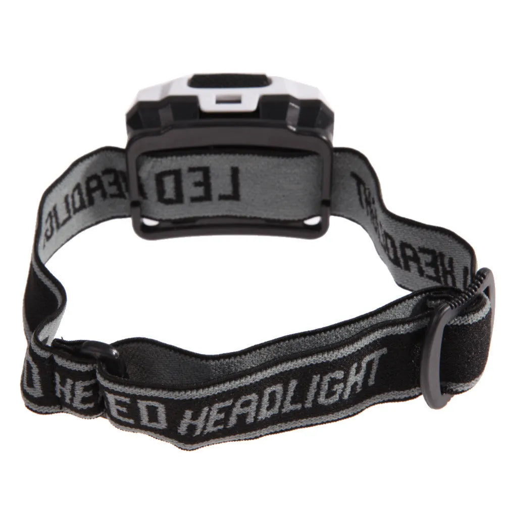 3W LED head torch with white and red lights in waterproof casing for outdoor activities
