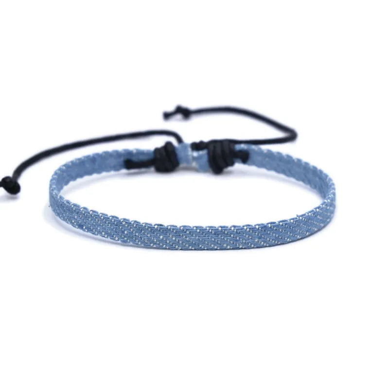 National style denim fabric bracelet carrying strap in multiple colour options