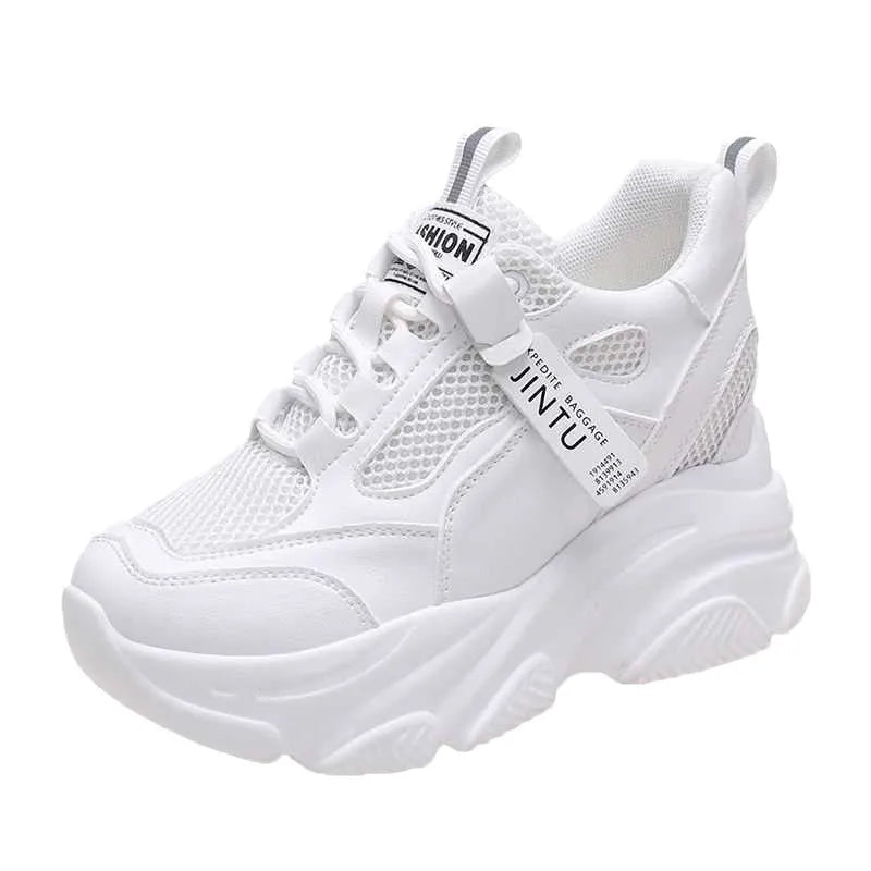 Women's casual mesh platform shoes in various colours with TPR soles