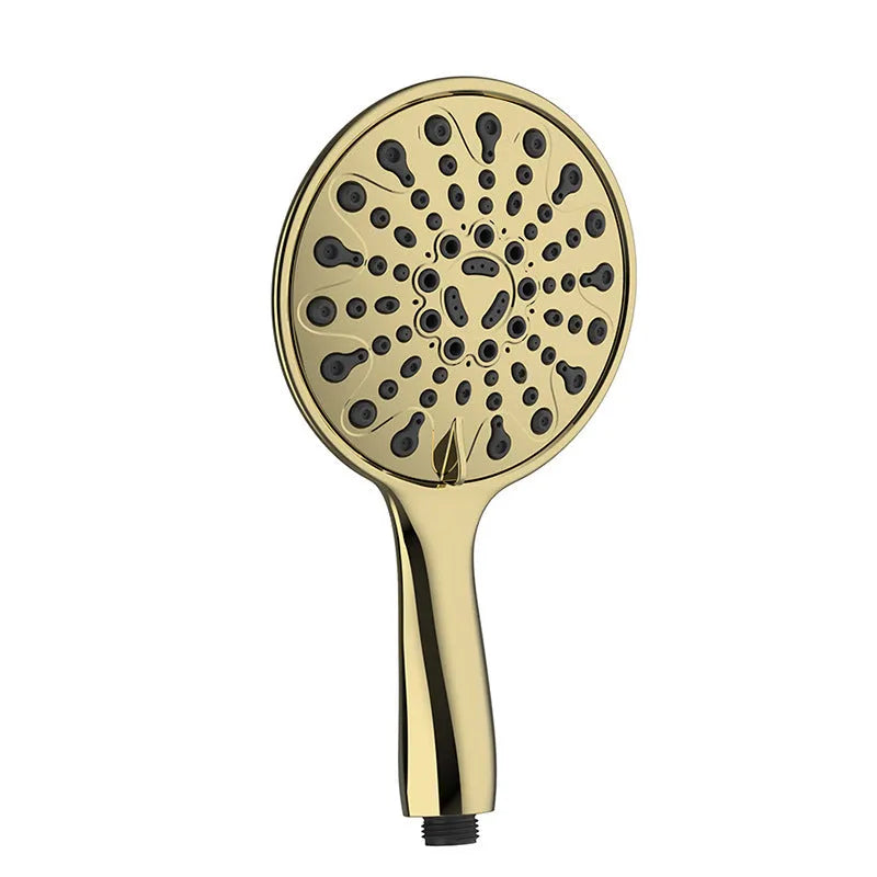 Portable handheld shower head with six water functions including massage, bubble and rain settings