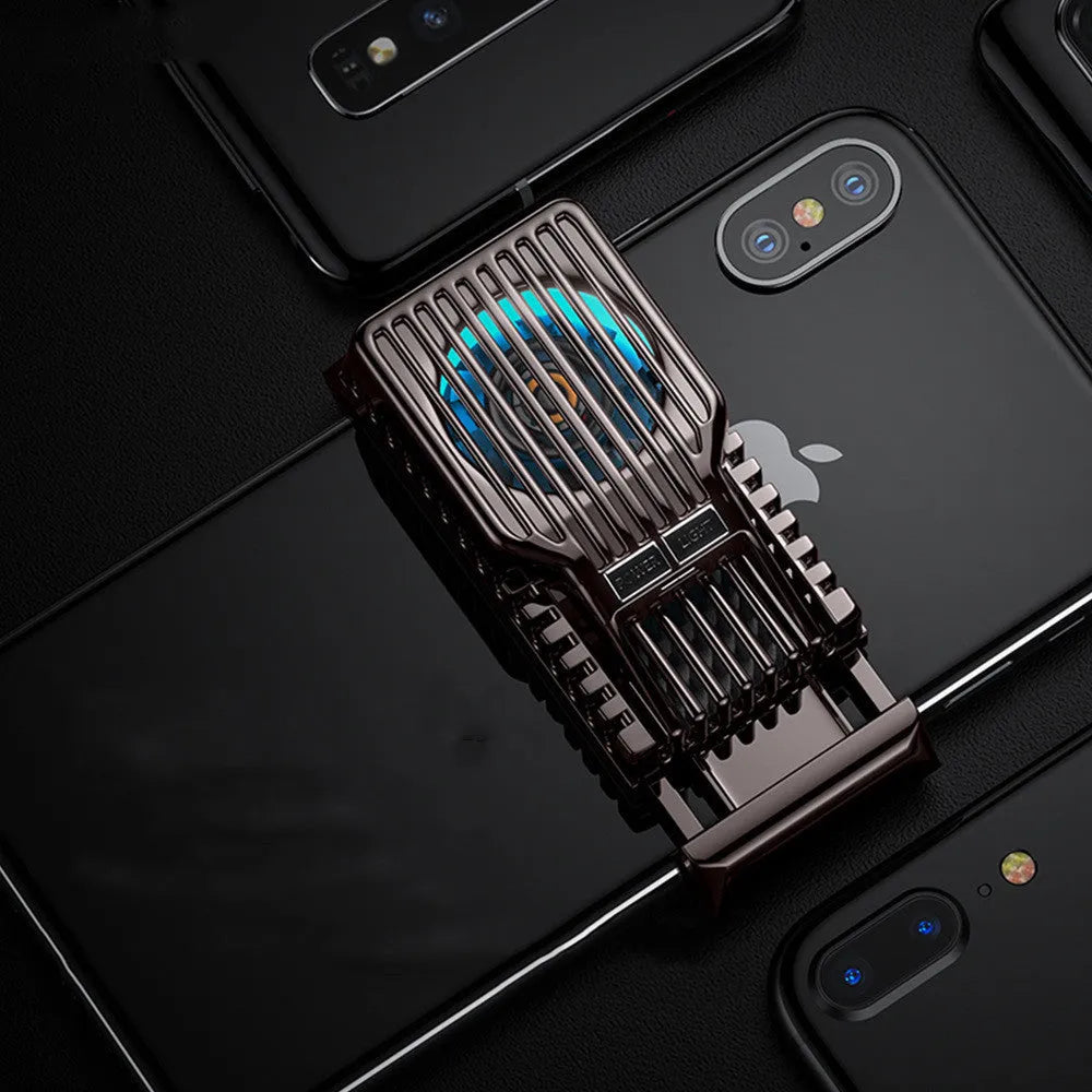 Black phone radiator cooling fan with clip and USB cable for 4 to 7 inch smartphones