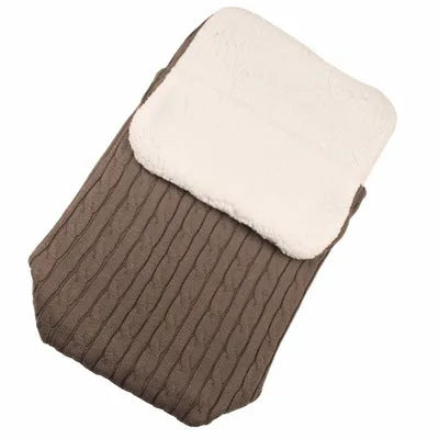Winter baby stroller sleeping bag with lamb cashmere lining and cotton wool filling in envelope design